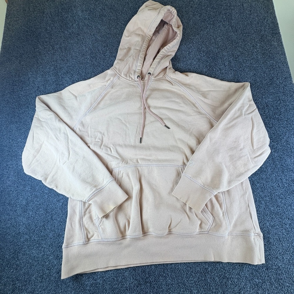 C9 By Champion Hoodie Mens XL Beige Cotton Raglan Sleeve Fleece Lined Pullover